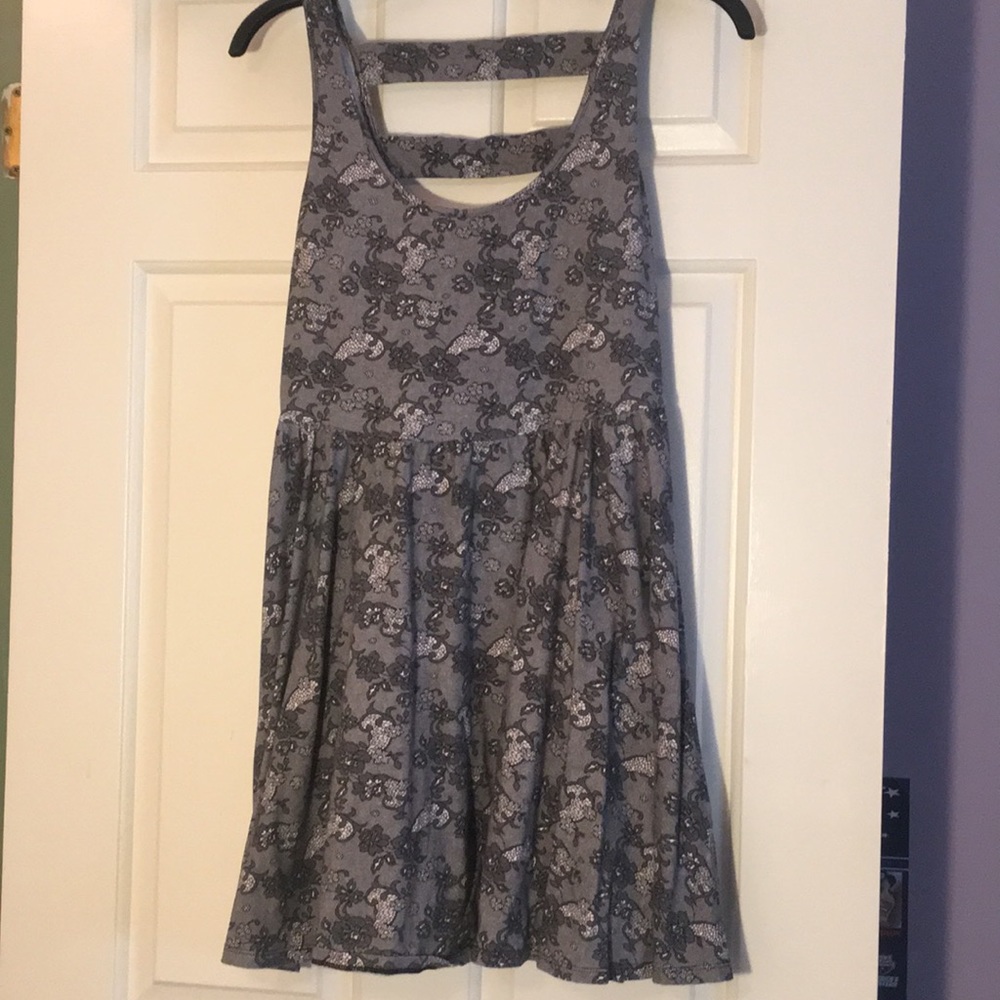 Gray and black patterned dress